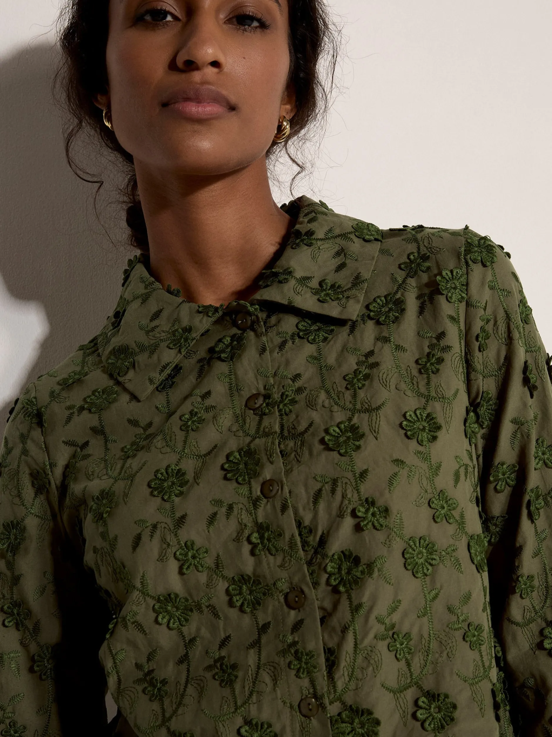 Apricot Damen Bluse in khaki - Ärmel: langarm