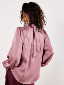 Apricot Damen Bluse in purple - Ausschnitt: Stehkragen