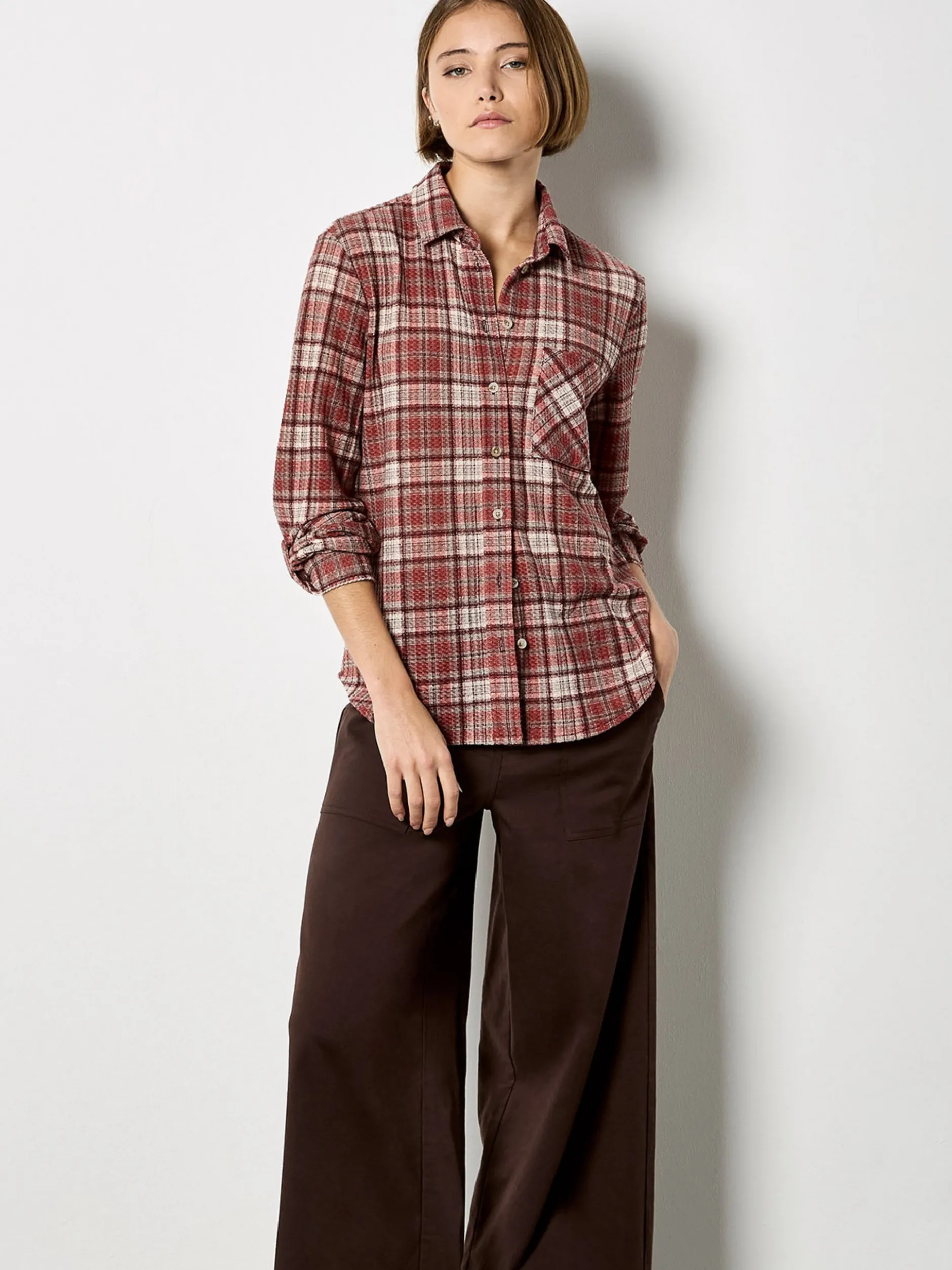 Apricot Damen Bluse in rosenholz bordeaux