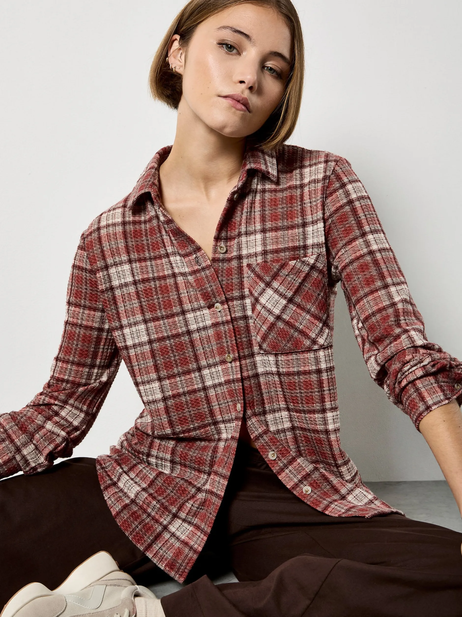 Apricot Damen Bluse in rosenholz bordeaux