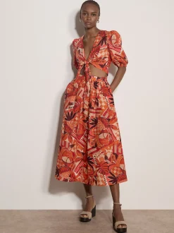 Apricot Damen Bluse in rot - Ausschnitt: V-Ausschnitt