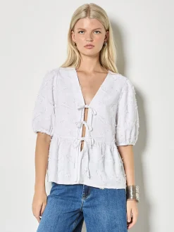 Apricot Damen Bluse in weiß - Ausschnitt: ohne Kragen