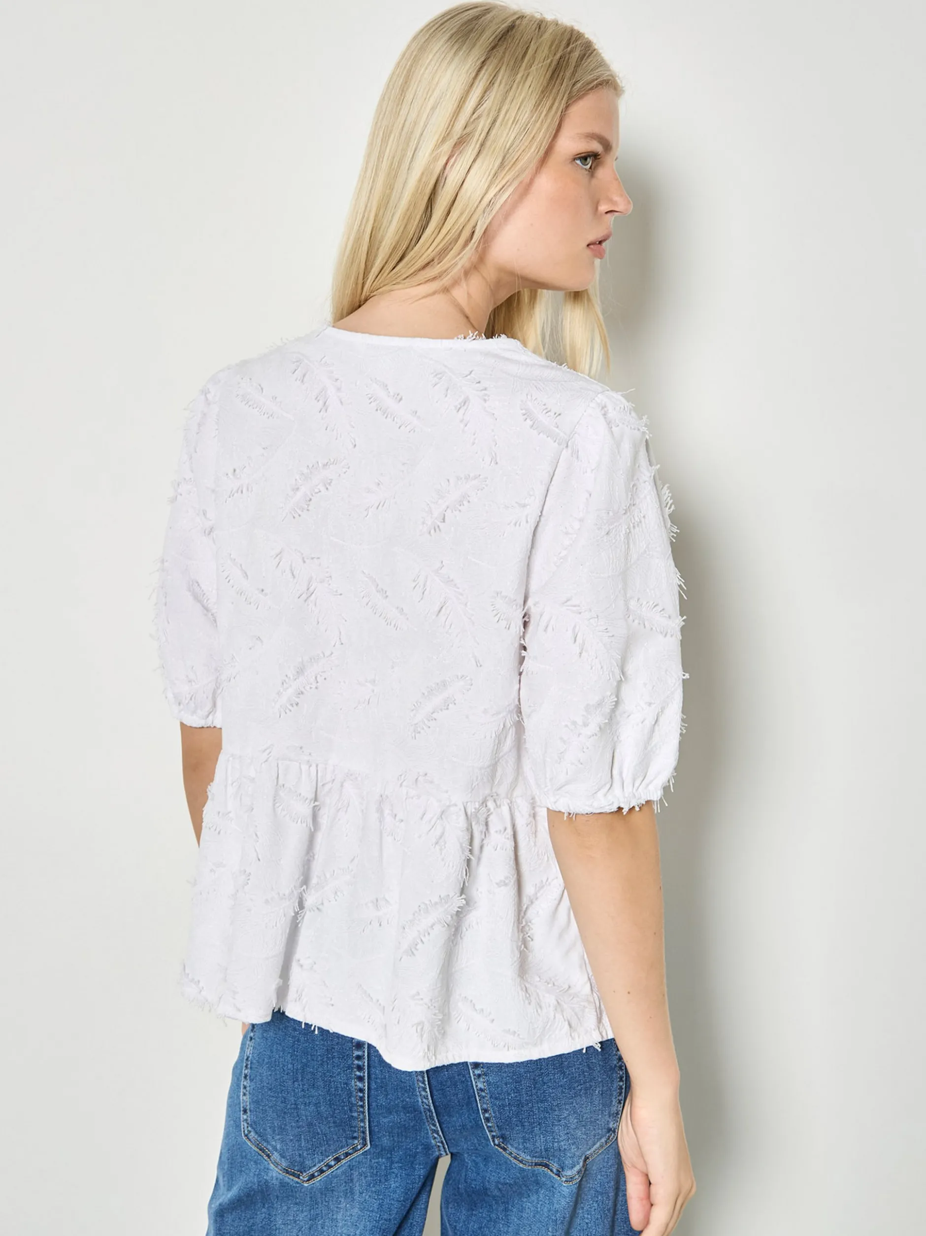 Apricot Damen Bluse in weiß - Ausschnitt: ohne Kragen