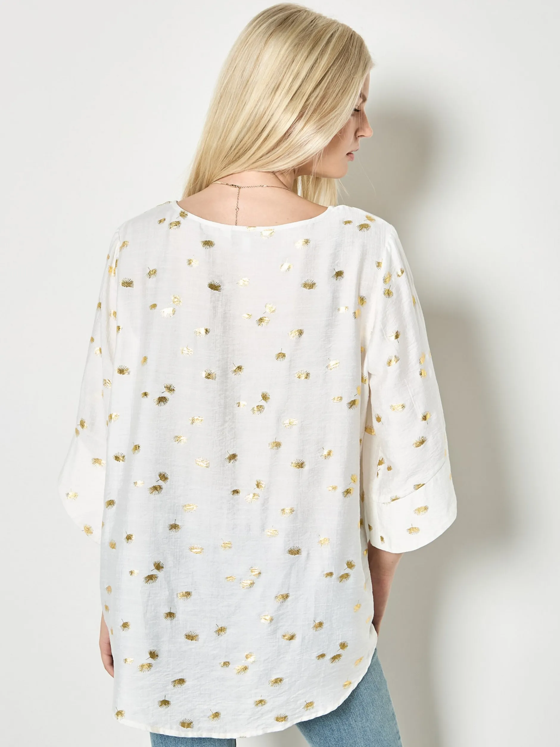 Apricot Damen Bluse in weiß - Ausschnitt: Rundhals
