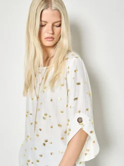 Apricot Damen Bluse in weiß - Ausschnitt: Rundhals