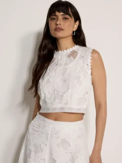 Apricot Damen Bluse in weiß - Ausschnitt: Stehkragen