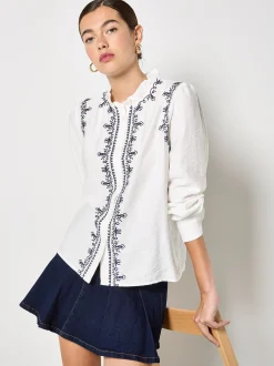 Apricot Damen Bluse in weiß - Ärmel: langarm