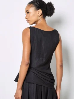 Apricot Damen Blusentop in schwarz - Ärmel: ohne Arm