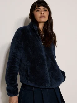 Apricot Damen Fleecejacke in marine - Ärmel: langarm