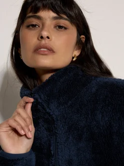 Apricot Damen Fleecejacke in marine - Ärmel: langarm