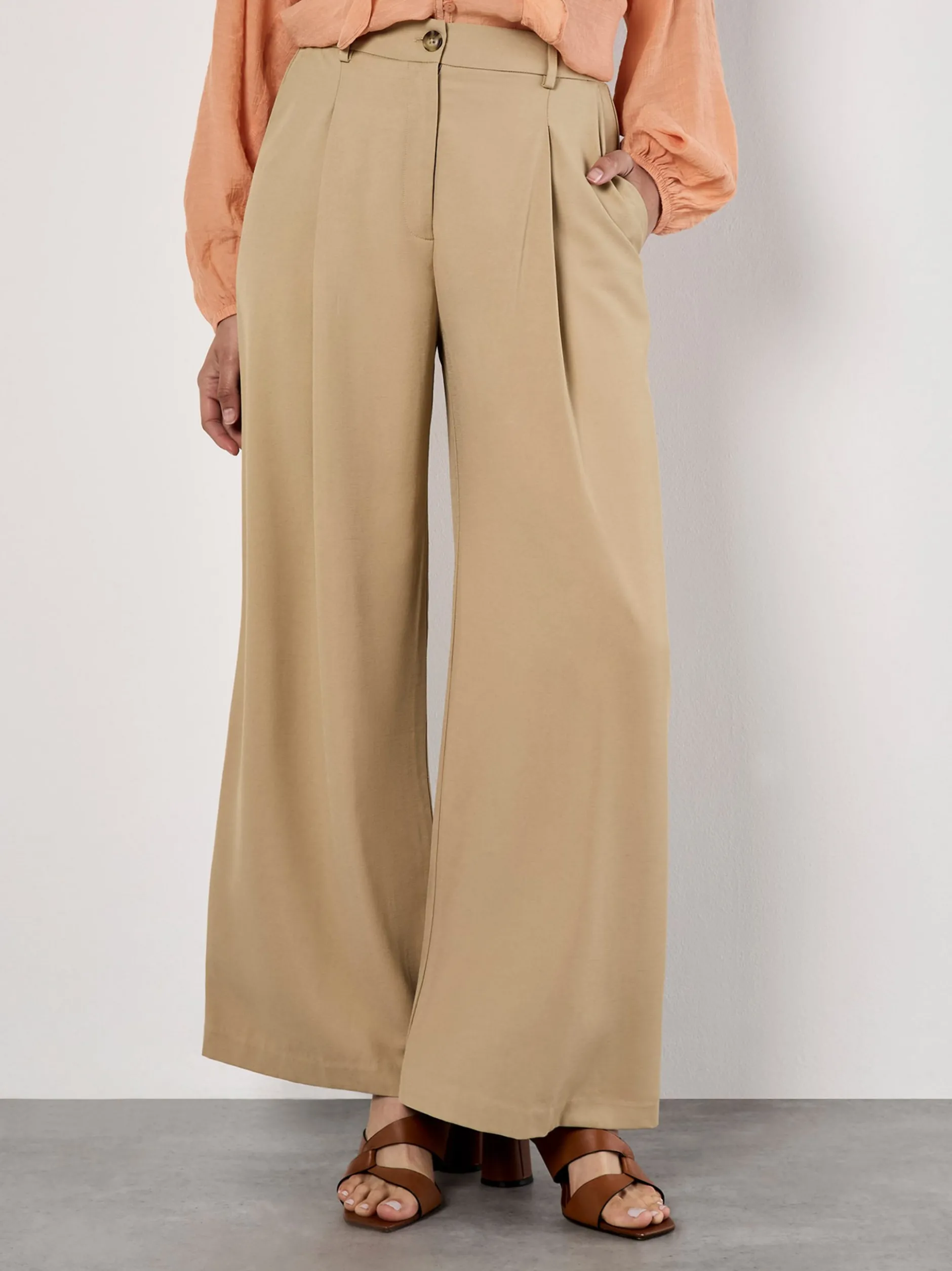 Apricot Damen Hose in beige - Länge: lang