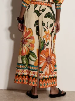 Apricot Damen Hose in beige mehrfarbig - Länge: midi
