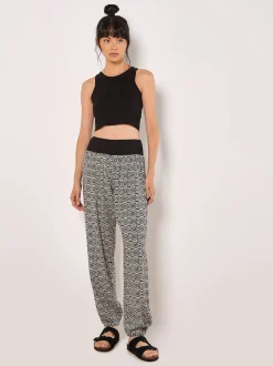 Apricot Damen Hose in schwarz weiß - Länge: lang