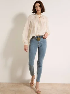 Apricot Damen Jeans in blau denim - Länge: lang