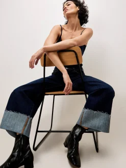Apricot Damen Jeans in dark stone denim - Länge: lang
