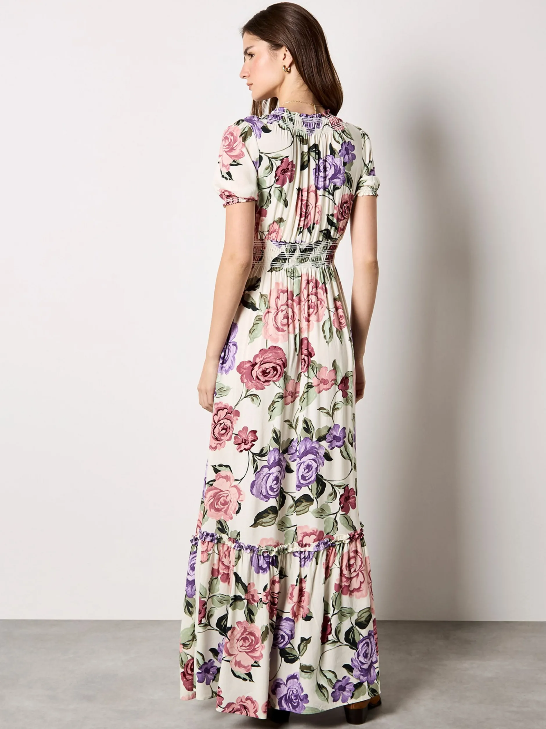 Apricot Damen Maxikleid in beige ecru - Länge: lang