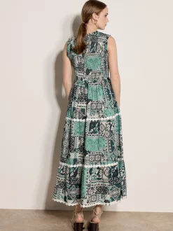 Apricot Damen Maxikleid in blau türkis - Länge: midi