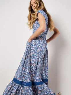 Apricot Damen Maxikleid in blau - Länge: lang