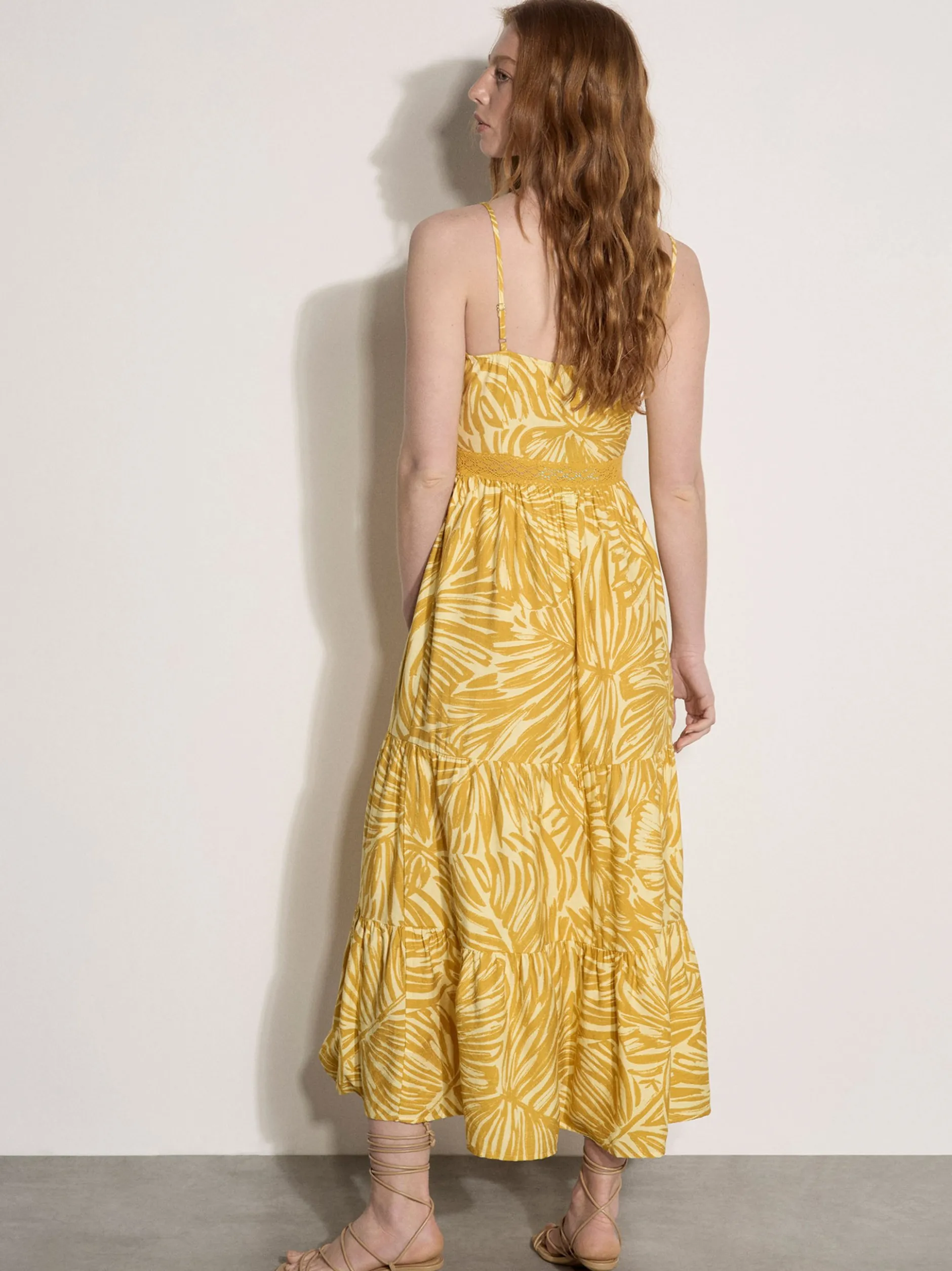 Apricot Damen Maxikleid in gelb - Länge: lang