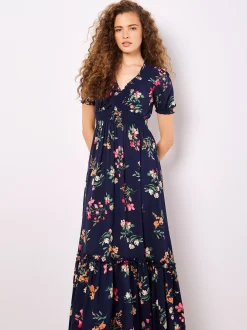 Apricot Damen Maxikleid in marine - Länge: lang