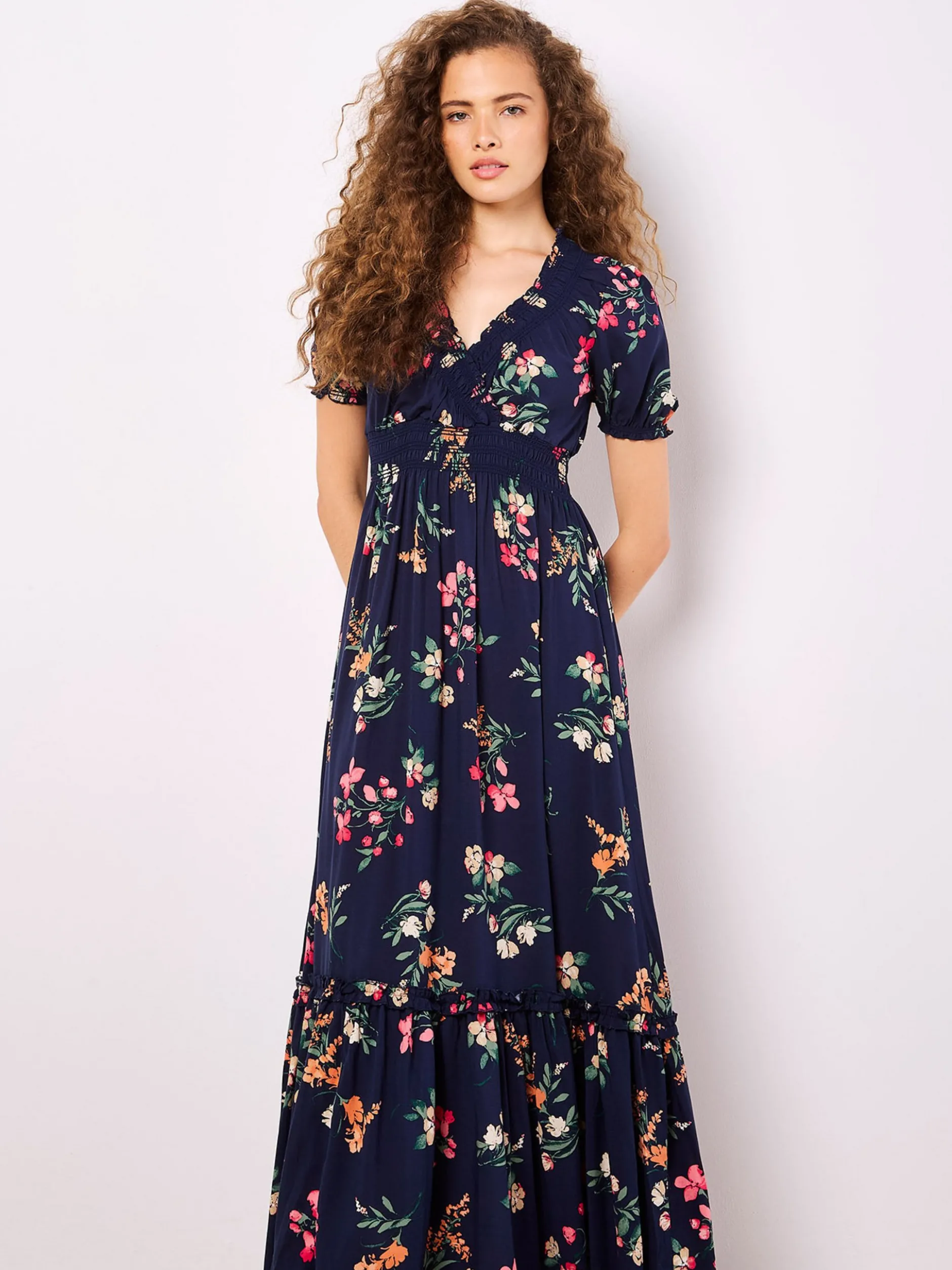 Apricot Damen Maxikleid in marine - Länge: lang