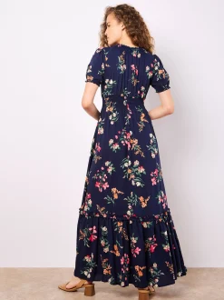 Apricot Damen Maxikleid in marine - Länge: lang