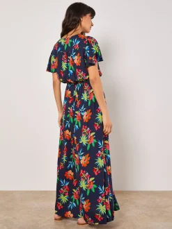 Apricot Damen Maxikleid in mehrfarbig blau - Länge: lang