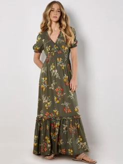 Apricot Damen Maxikleid in oliv - Länge: lang