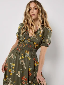 Apricot Damen Maxikleid in oliv - Länge: lang