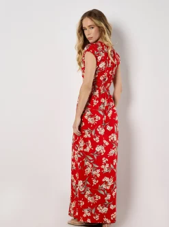 Apricot Damen Maxikleid in rot mehrfarbig - Länge: lang