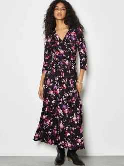 Apricot Damen Maxikleid in schwarz - Länge: midi