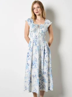 Apricot Damen Midikleid in beige ecru - Länge: midi