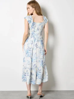 Apricot Damen Midikleid in beige ecru - Länge: midi