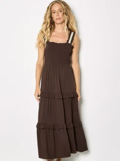Apricot Damen Midikleid in braun - Ausschnitt: Karree