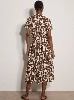 Apricot Damen Midikleid in braun beige - Länge: midi