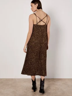 Apricot Damen Midikleid in braun mehrfarbig