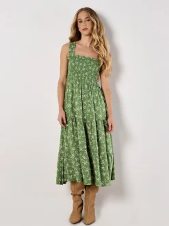 Apricot Damen Midikleid in grün - Ausschnitt: Karree
