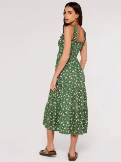 Apricot Damen Midikleid in grün - Ausschnitt: Karree