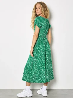 Apricot Damen Midikleid in grün - Ausschnitt: Rundhals