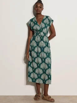 Apricot Damen Midikleid in grün - Länge: midi