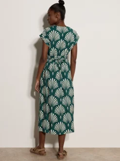 Apricot Damen Midikleid in grün - Länge: midi