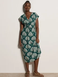 Apricot Damen Midikleid in grün - Länge: midi