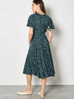 Apricot Damen Midikleid in marine - Länge: midi
