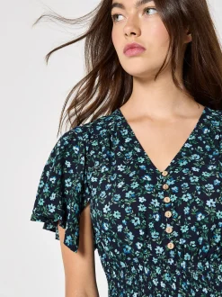 Apricot Damen Midikleid in marine - Länge: midi