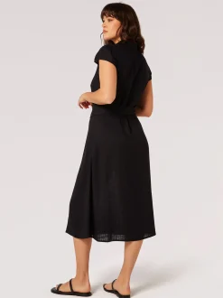 Apricot Damen Midikleid in schwarz - Länge: midi