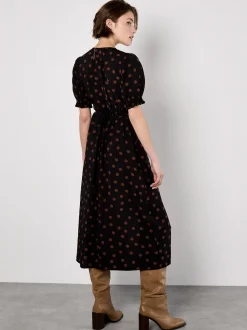 Apricot Damen Midikleid in schwarz - Länge: midi