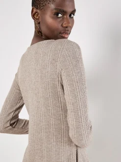 Apricot Damen Minikleid in beige - Ausschnitt: Rundhals