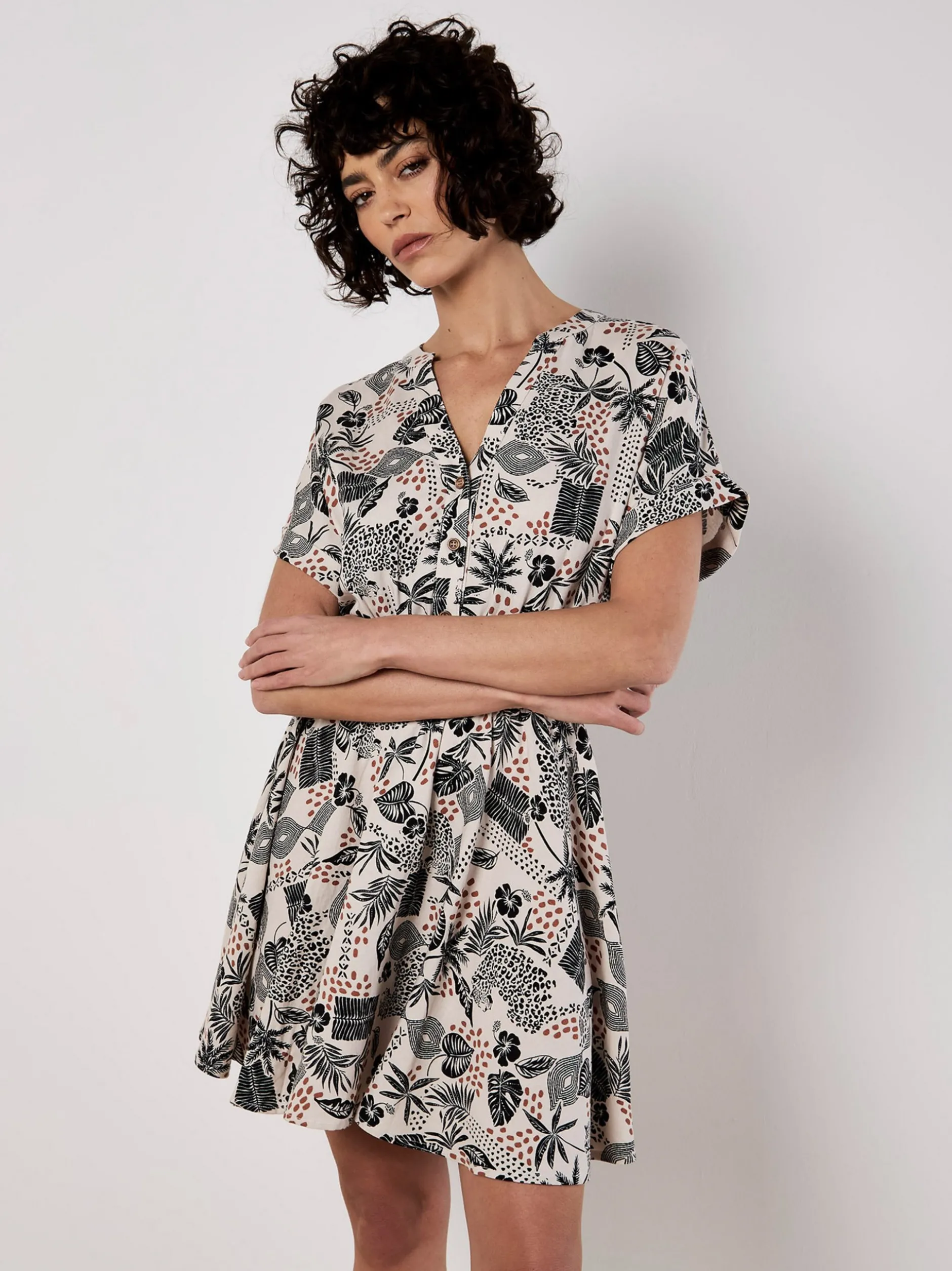 Apricot Damen Minikleid in beige - Länge: kurz
