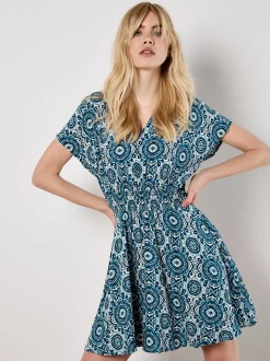 Apricot Damen Minikleid in blau - Länge: knielang