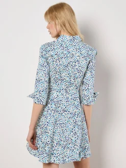 Apricot Damen Minikleid in blau weiß - Länge: knielang
